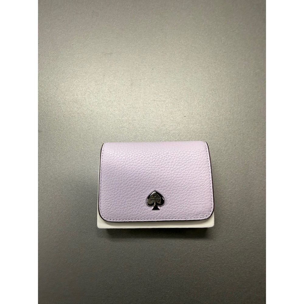 Kate Spade Kayla Pebbled Leather Small L-Zip Bifold Wallet Light Froz KK056 - Picture 4 of 9